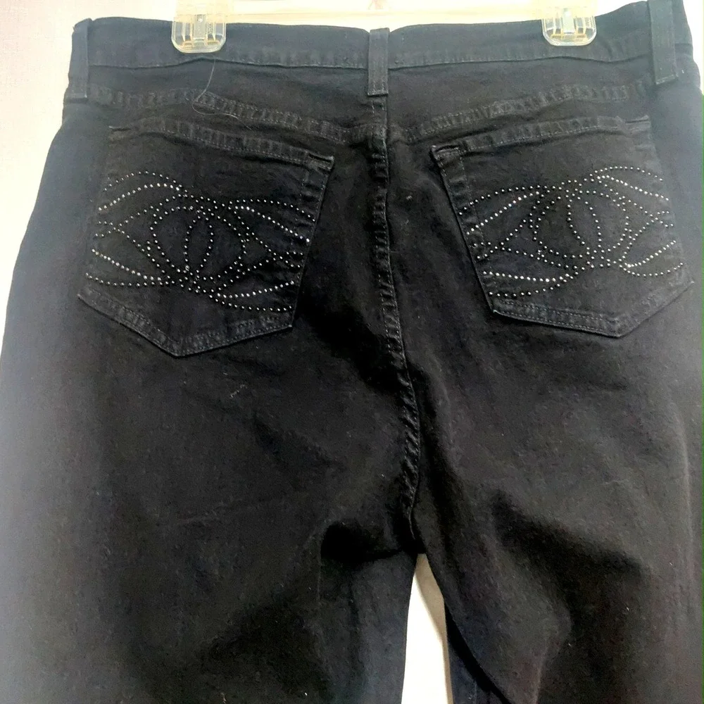 NYDJ Womens 16 Bootcut Jeans Lift & Tuck Stretch Black Beaded Back Pockets USA - Picture 5 of 11